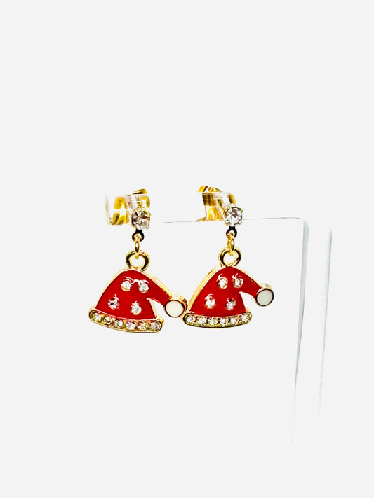 Santa’s Hat Dangle Earrings