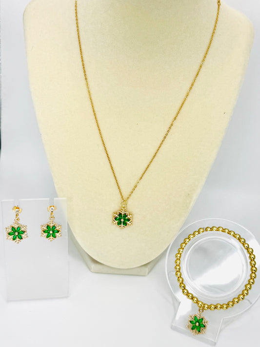 Evergreen Snowflake Pendant Necklace