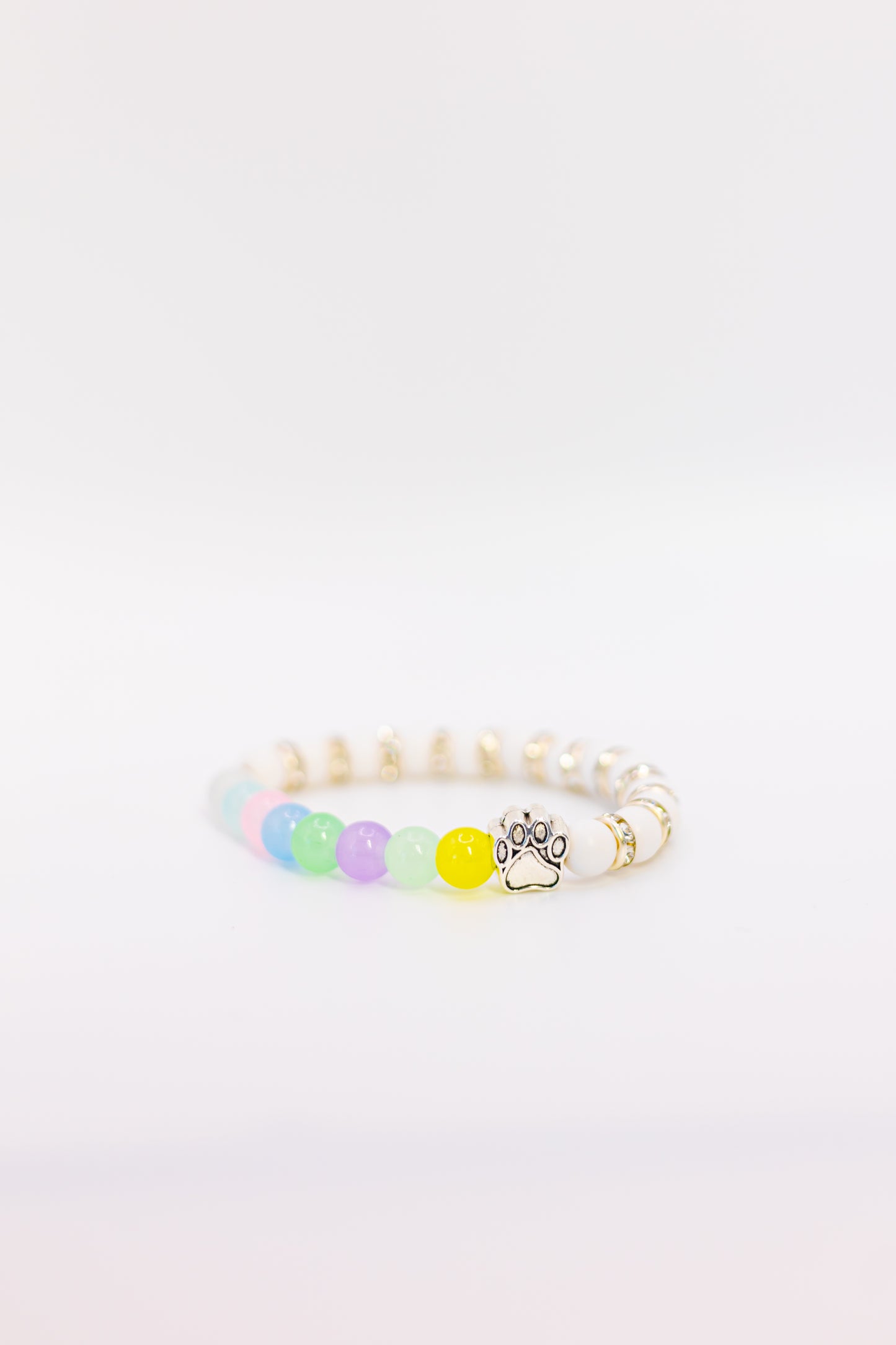 Pastel Paw Guardian (Pastel Rainbow Beads)