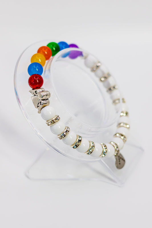 Angelic Rainbow Guardian (Dark Rainbow Beads)