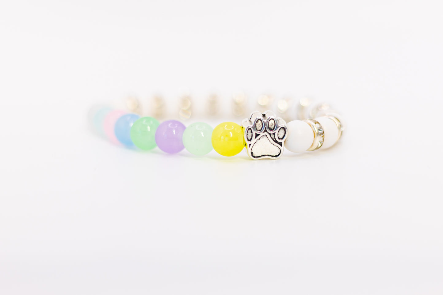 Pastel Paw Guardian (Pastel Rainbow Beads)